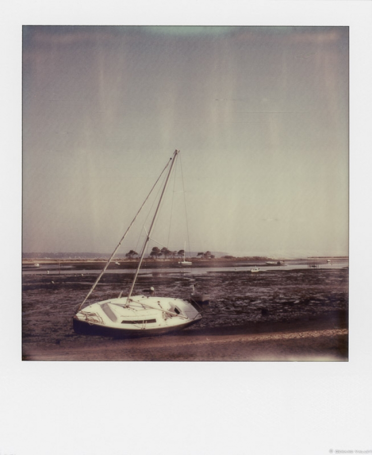 Marée basse, Cap Ferret, Polaroïd SLR670 + Impossible color 600